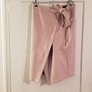 Pink midi wrap skirt